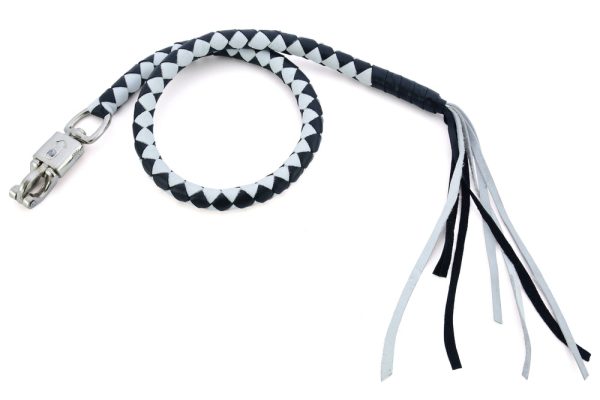 GBW204 Leather Biker Whip-White/Black - Image 2