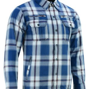 DS4673 Armored Flannel Shirt - Blue, White & Maroon