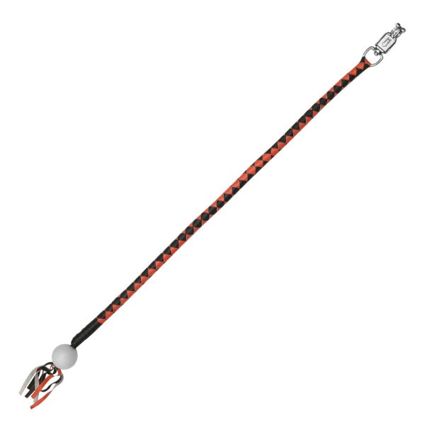 GBW209B Leather Biker Whip-Orange/Black W / White Pool Ball - Image 9