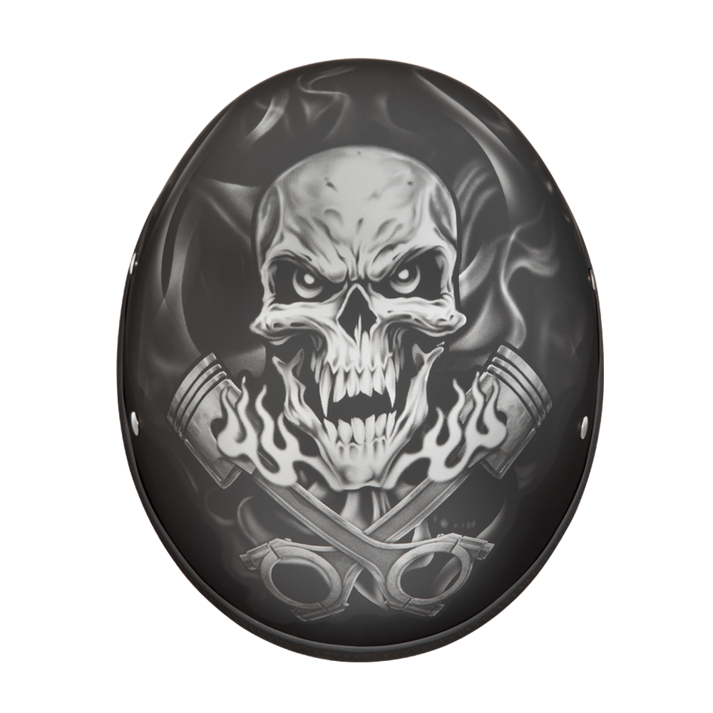 D6-PS D.O.T. DAYTONA SKULL CAP - W/ PISTONS SKULL - Image 5