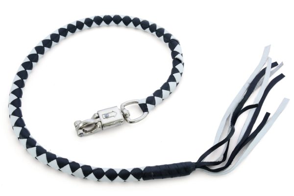 GBW204 Leather Biker Whip-White/Black - Image 3
