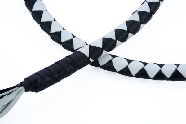 GBW204 Leather Biker Whip-White/Black - Image 5
