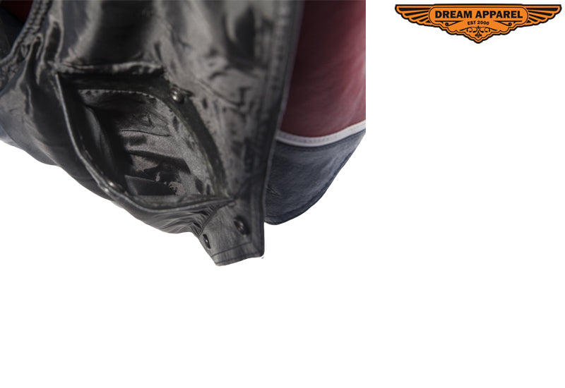 Mens Leather Vest With Rebel Flag - Image 2